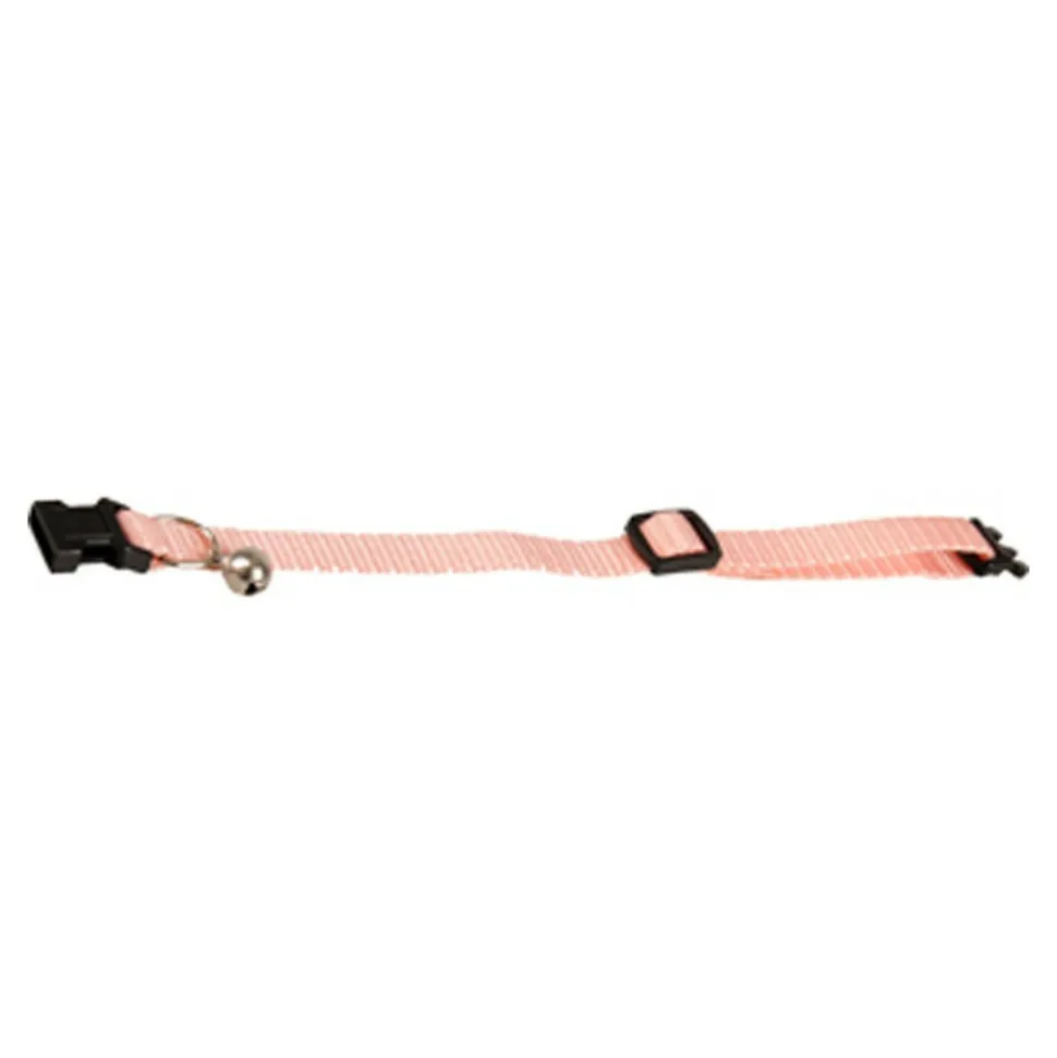 ANIMALLPARADISE - Collier réglable de 19 à 30 cm rose clair avec clochette pour chat