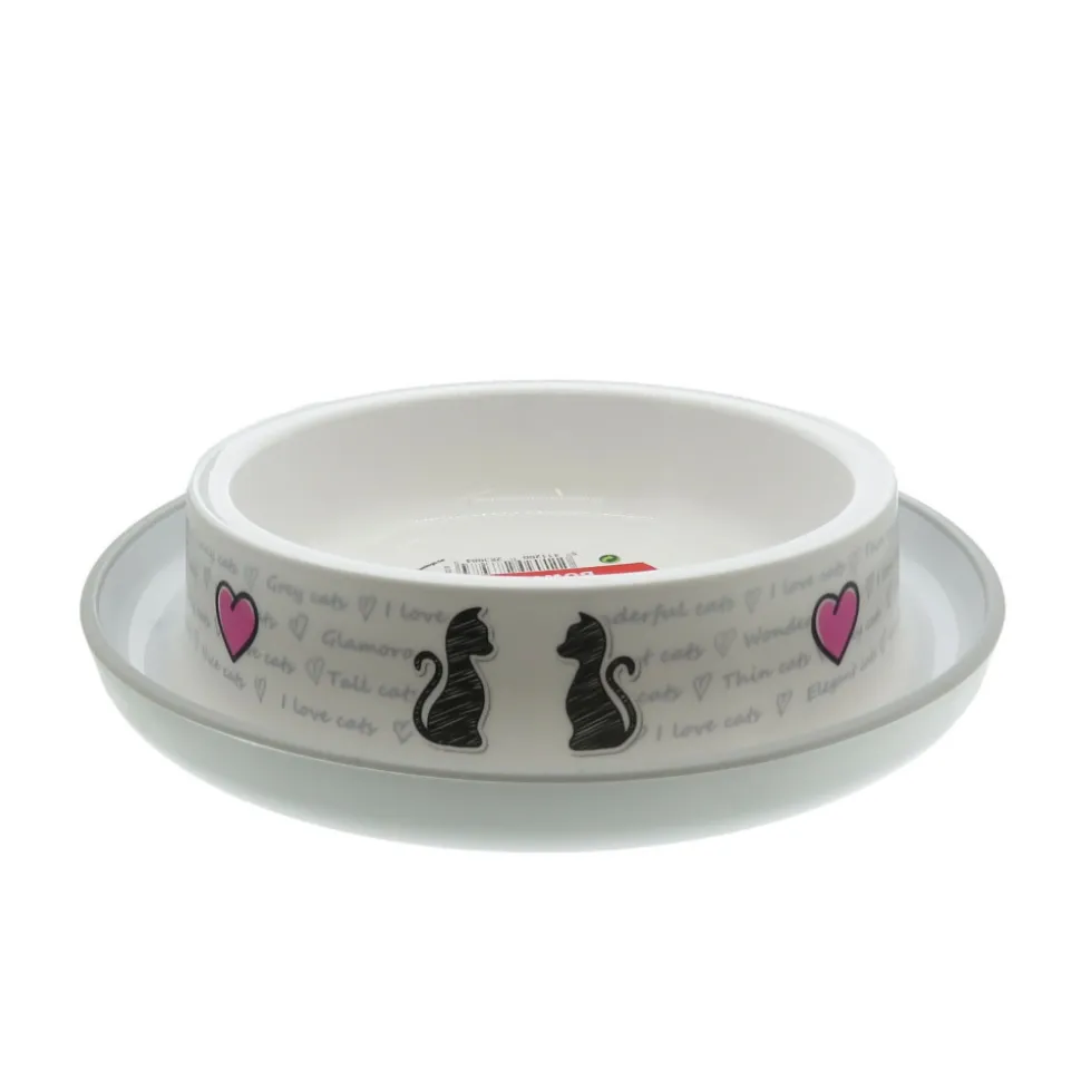 ANIMALLPARADISE - Ecuelle blanche cats in love 210 ml pour chat