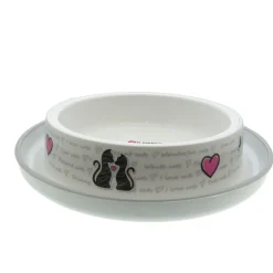 ANIMALLPARADISE - Ecuelle blanche cats in love 210 ml pour chat