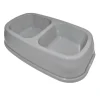 ANIMALLPARADISE - Ecuelle double bol 2 x 200 ml, gris en plastique, pour chat