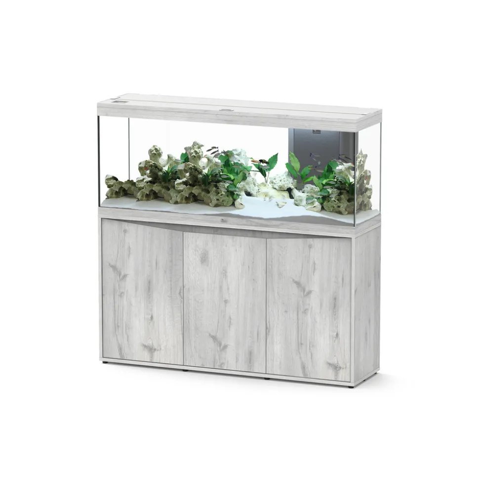 AQUATLANTIS - Aquarium avec meuble LED Splendid 150 chêne blanc – 150x40x61 cm 364 L