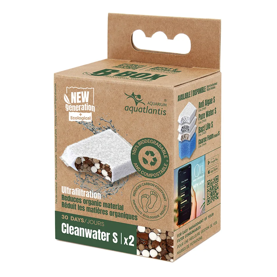 AQUATLANTIS - Masse de filtration pour aquarium B-Box Cleanwater, taille S - x2