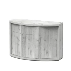 AQUATLANTIS - Meuble Aquarium 3 portes Sublime Horizon Chêne Blanc L120,5xP49xH83cm