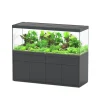 AQUATLANTIS - Meuble avec aquarium Sublime en bois gris - 198,5x68,8x83 cm