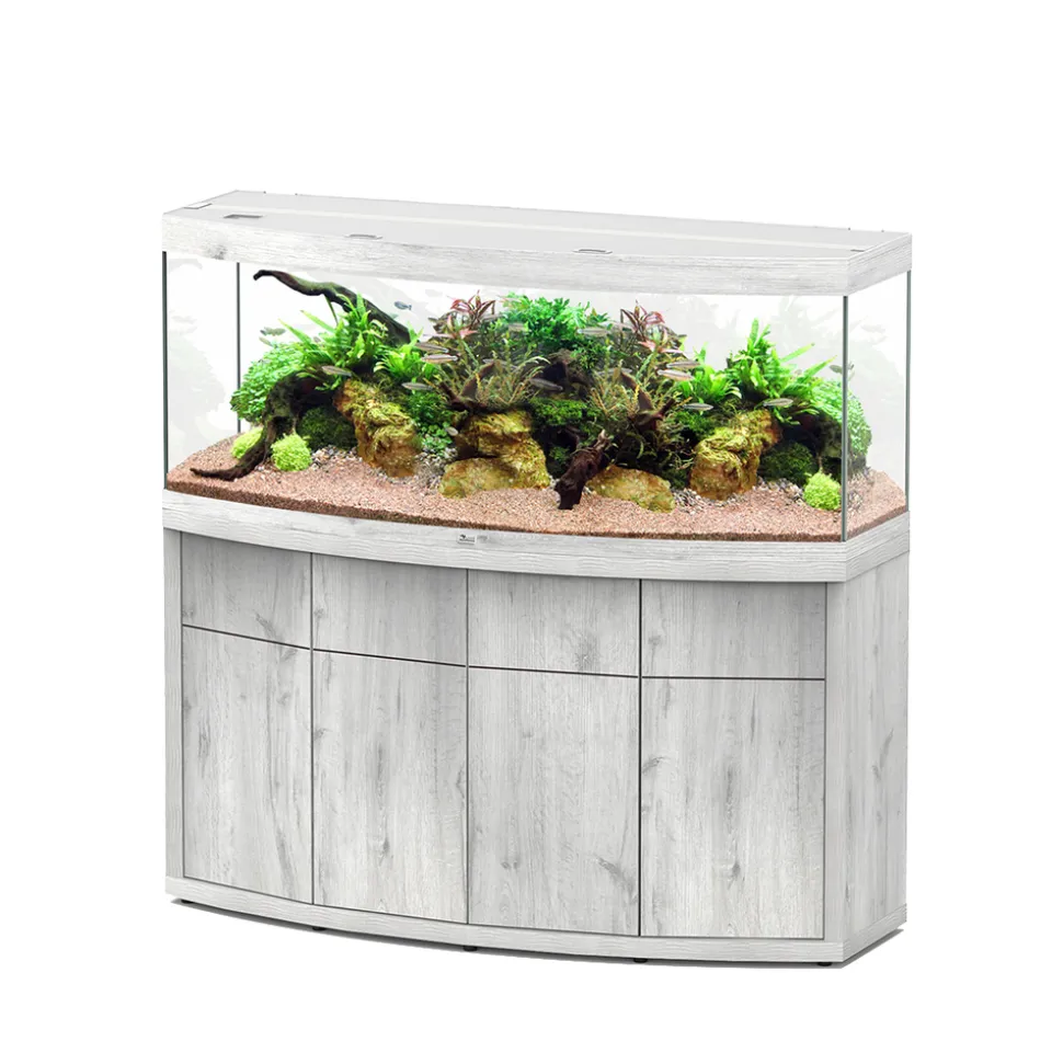 AQUATLANTIS - Meuble avec aquarium Sublime Horizon bois chêne blanc 150,2x53,7x83 cm