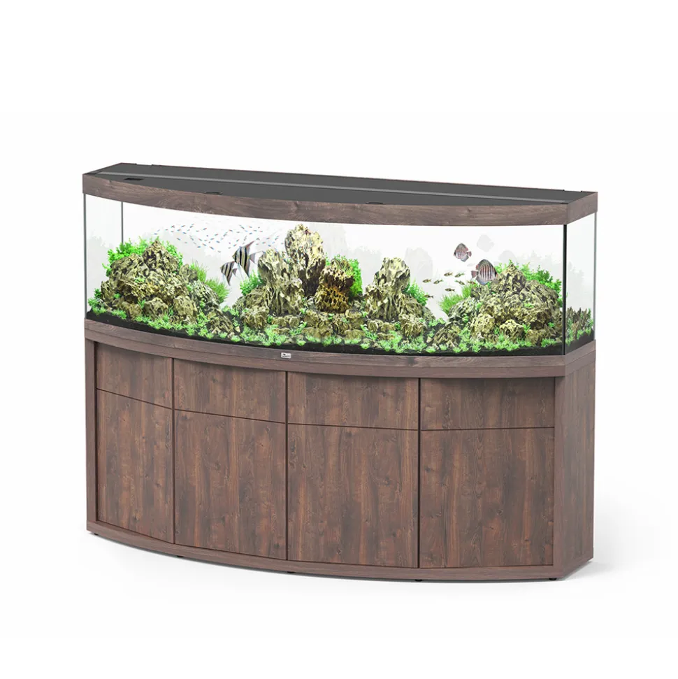 AQUATLANTIS - Meuble avec aquarium Sublime Horizon bois chêne brun 200,5x66,6x83 cm