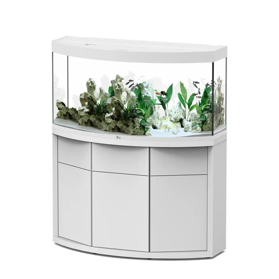 AQUATLANTIS - Meuble avec aquarium Sublime Horizon en bois blanc - 120,4x49x83 cm