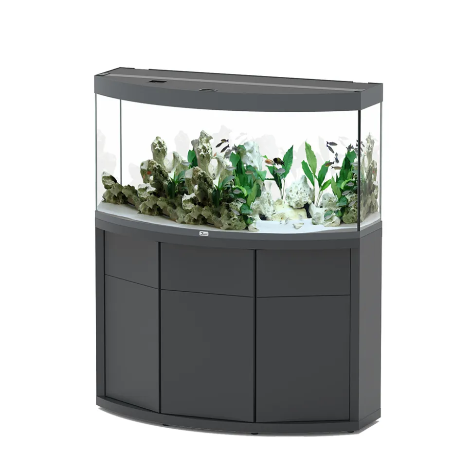 AQUATLANTIS - Meuble avec aquarium Sublime Horizon en bois gris - 120,4x49x83 cm