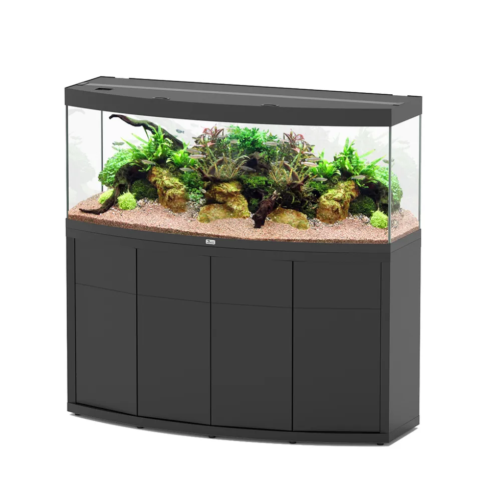 AQUATLANTIS - Meuble avec aquarium Sublime Horizon en bois noir - 150,2x53,7x83 cm