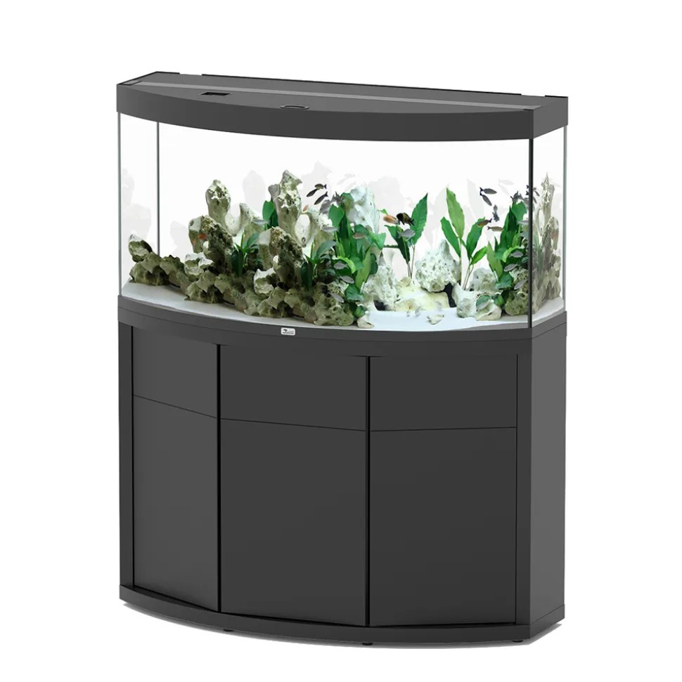 AQUATLANTIS - Meuble avec aquarium Sublime Horizon en bois noir - 120,4x49x83 cm