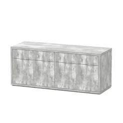 AQUATLANTIS - Meuble d'aquarium avec 4 portes Sublime Béton L.200xP.70xH.83cm