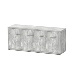 AQUATLANTIS - Meuble d'aquarium avec 4 portes Sublime Béton L.200xP.60xH.83cm