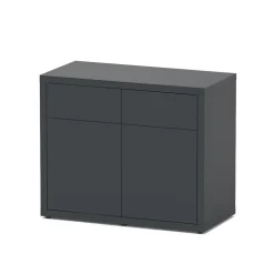 AQUATLANTIS - Meuble d'aquarium avec 2 portes Sublime 100 Gris L.100xP.50xH.83cm