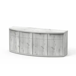 AQUATLANTIS - Meuble d'aquarium 4 portes Sublime Horizon Chêne Blanc L200,5xP65,10cm