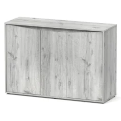 AQUATLANTIS - Meuble pour aquarium Splendid 2 portes Chêne Blanc L.120xP.40xH.83cm