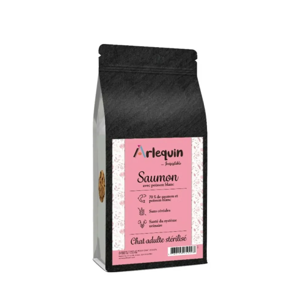 ARLEQUIN IRRESISTIBLE - Croquette chat sterilise superfood arlequin irresistible poisson blanc saumon 5kg