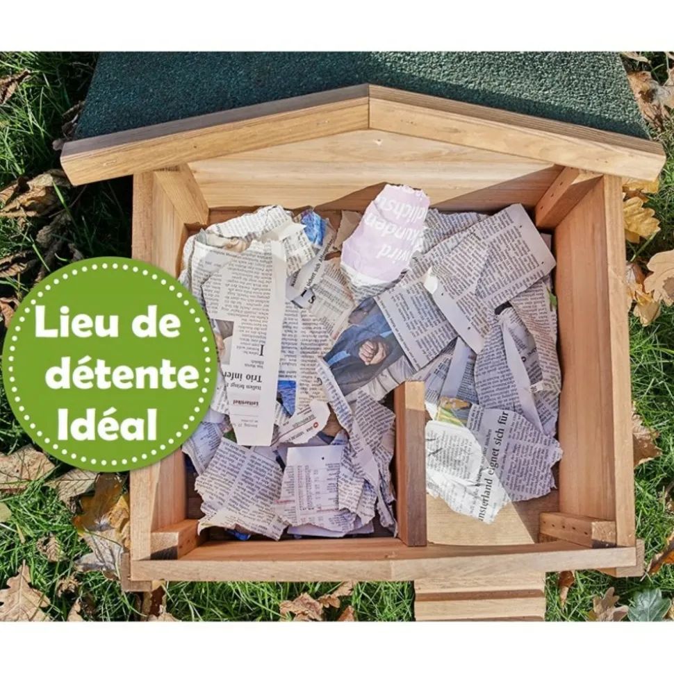 BB LOISIR - Abri cabane mangeoire hérisson refuge éxtérieur robuste en bois massif de haute qualité hibernation hiver"323 ruby"