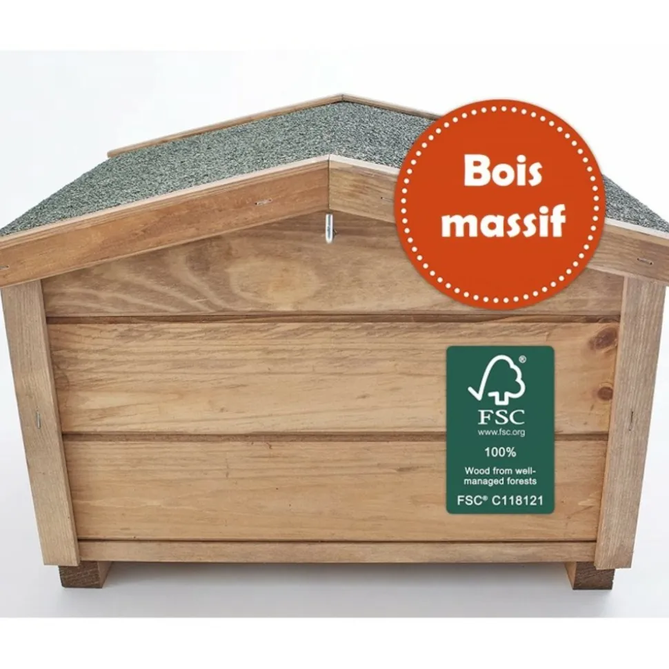 BB LOISIR - Abri cabane mangeoire hérisson refuge éxtérieur robuste en bois massif de haute qualité hibernation hiver"323 ruby"
