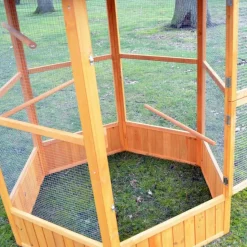 BB LOISIR - Voliere cage a oiseaux en bois de haute qualite 6 coins 160x123cm modele maxi 308