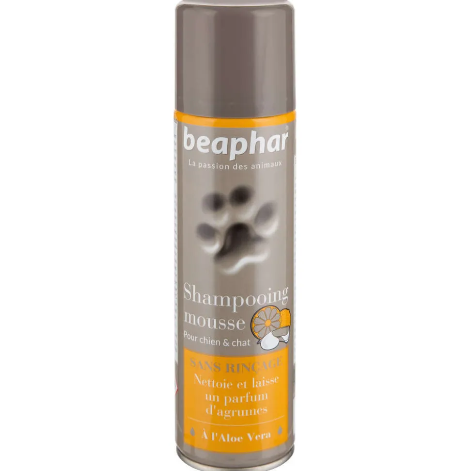 BEAPHAR - Shampooing mousse sans rinçage, à l'aloe vera pour chien : 250ml