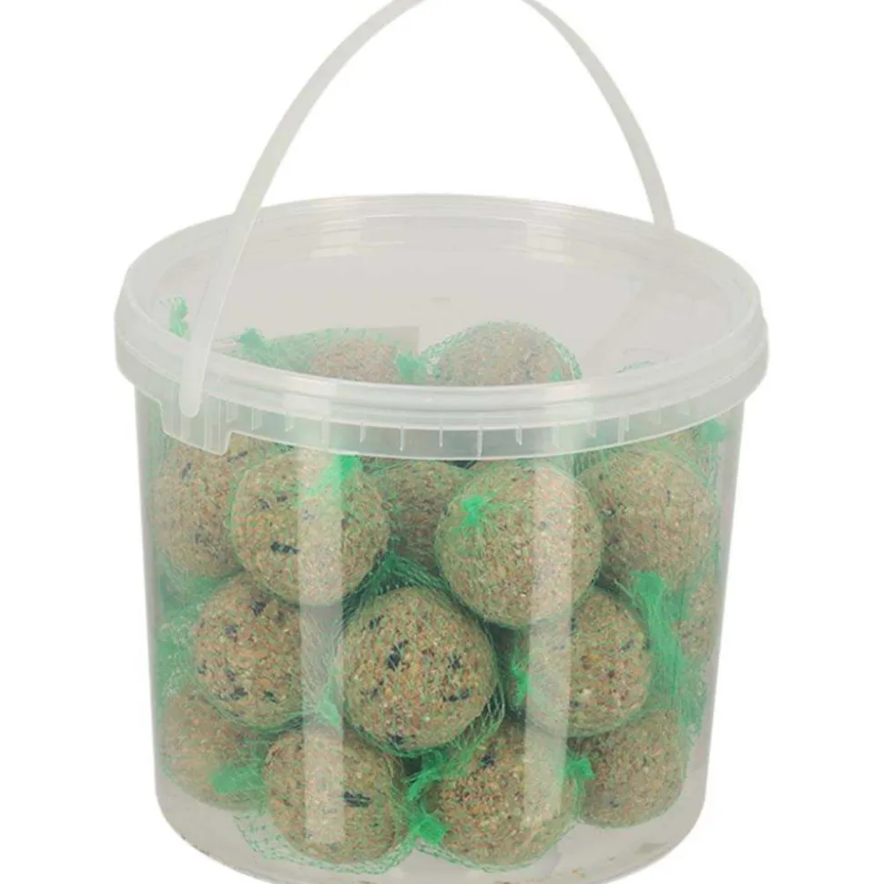BEST FOR BIRDS - Boules de graisse avec filet dans un seau 30 pièces