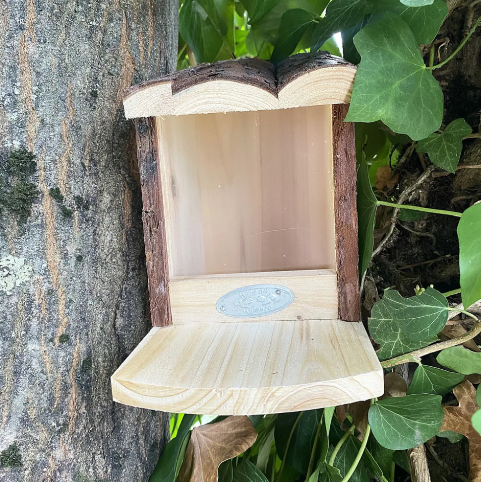 BEST FOR BIRDS - Mangeoire pour écureuil avec toît en écorce
