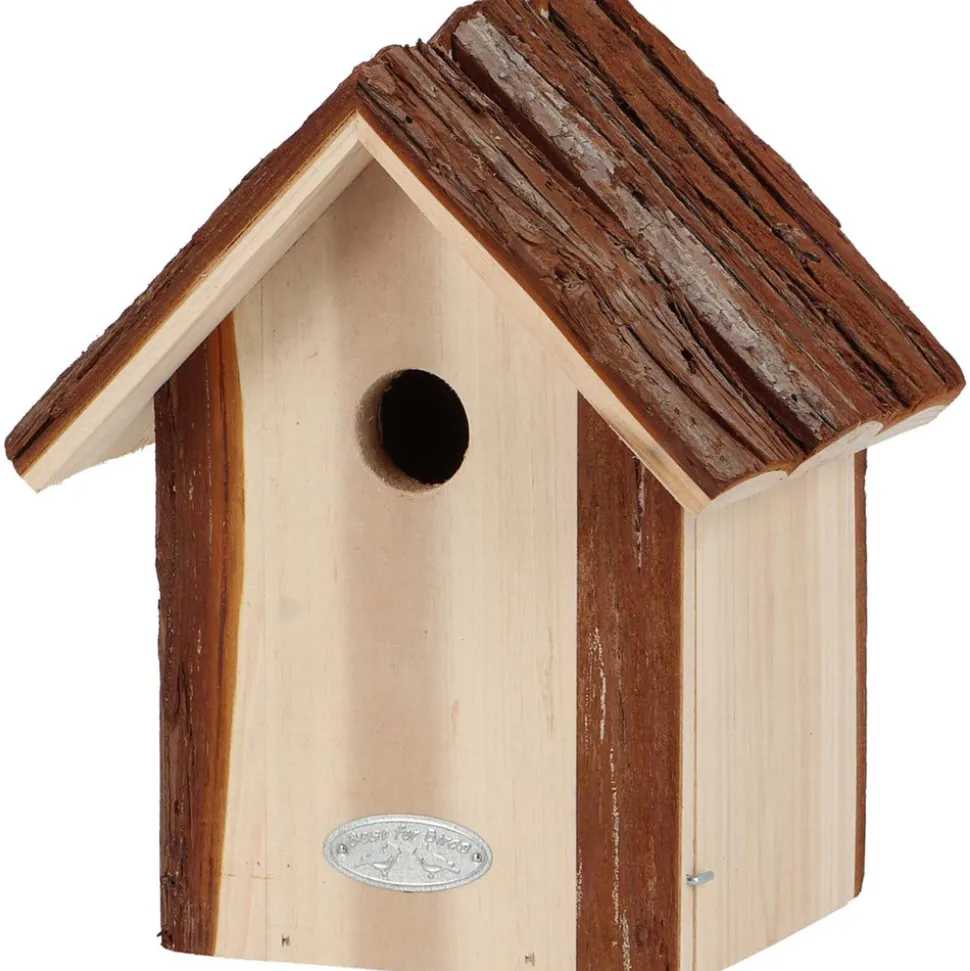 BEST FOR BIRDS - Nichoir pour oiseaux avec toît en écorce mésange bleue
