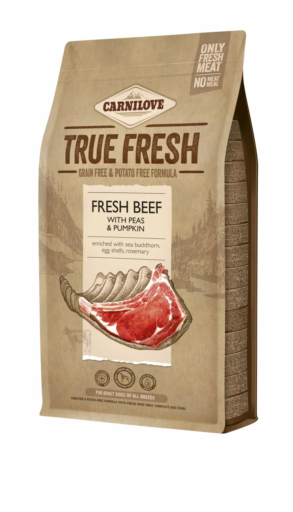 CARNILOVE - Carnilove - croquettes sans cérales true fresh au boeuf pour chien 1.4kg