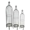 CHEMIN DE CAMPAGNE - Set3 grandes cages à oiseaux décoratives sur pieds fer marron 165cm