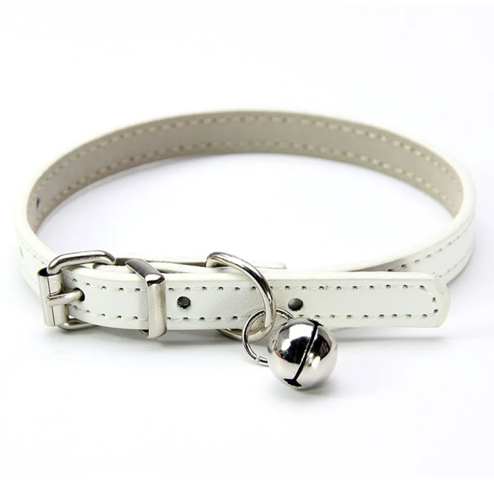 Collier pour chat avec clochette en cuir pu-XS