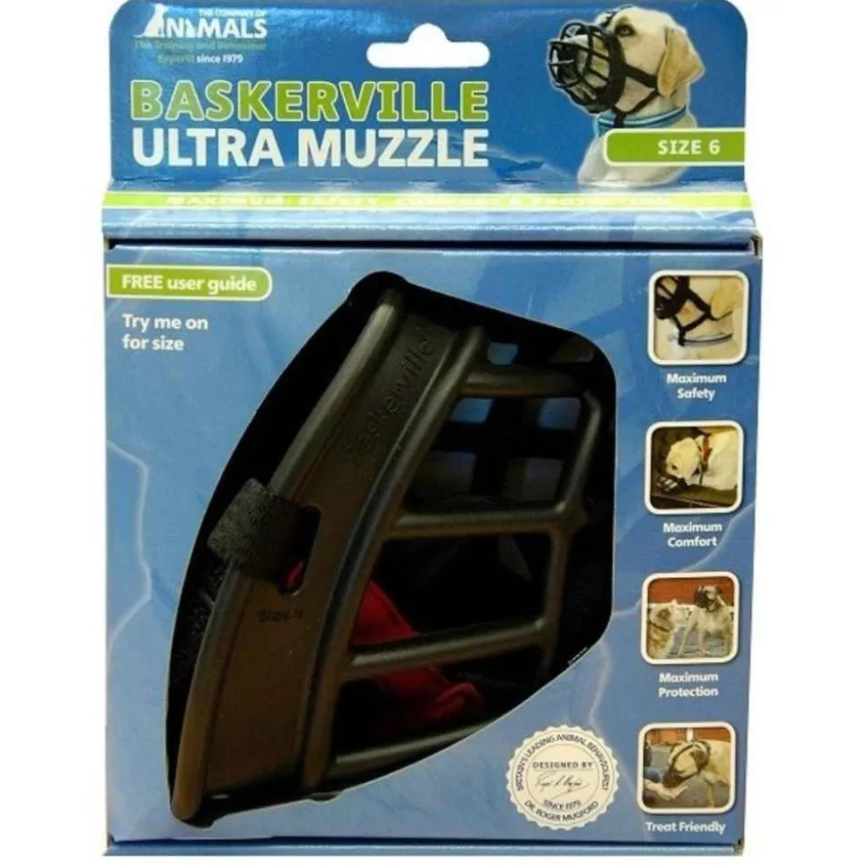 COMPANY OF ANIMALS - Muselière Baskerville Ultra T6: Noir, Caoutchouc Thermoplastique