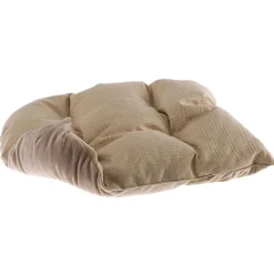 Couchage rembourré lit pour chiens et chats harris 50 lavable, avec coussin, tweed et velours, beige