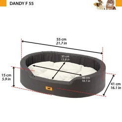 Dandy f couchette ferplast chiens chats rembourré double-face poil lavable