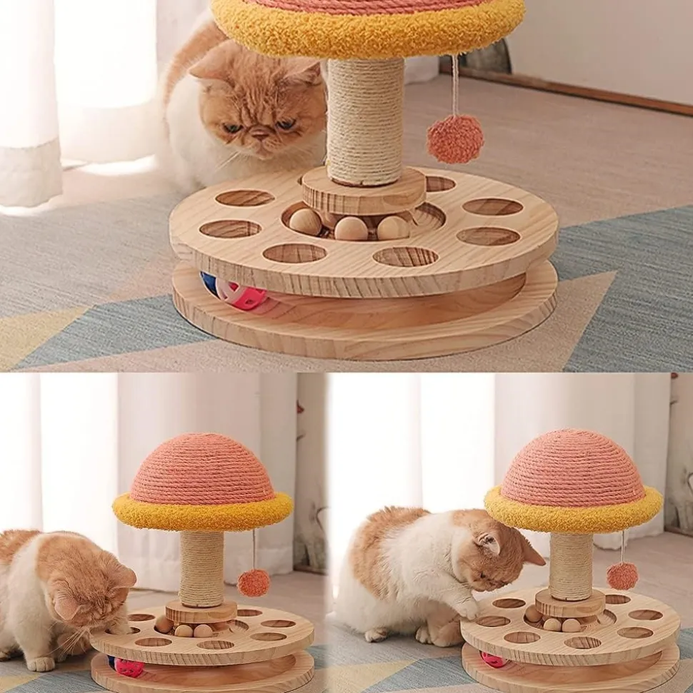 DOWNYPAWS - Arbre à chat avec 2 jouets