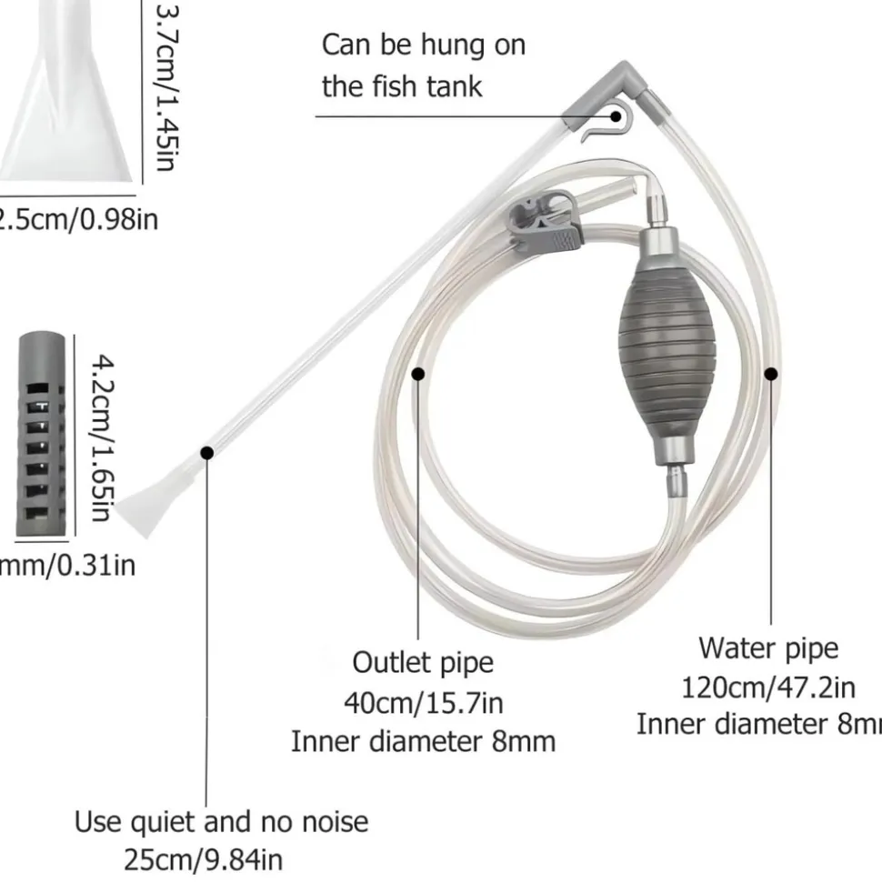 DOWNYPAWS - Aspirateur à gravier pour aquarium - kit de nettoyage