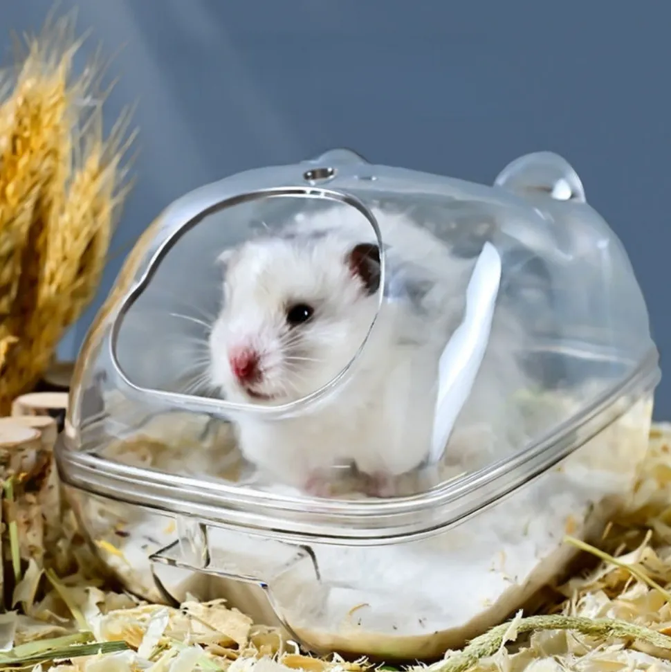 DOWNYPAWS - Bac à litière pour chat pour hamster -13*9*9cm 360° transparent