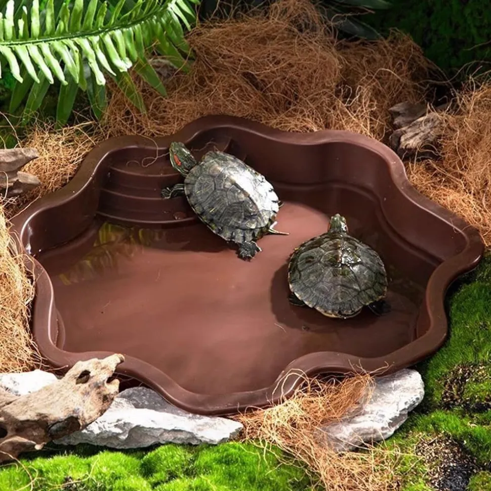 DOWNYPAWS - Baignoire et bac d'alimentation - décoration pour aquarium, pour reptiles aquatiques et grimpants