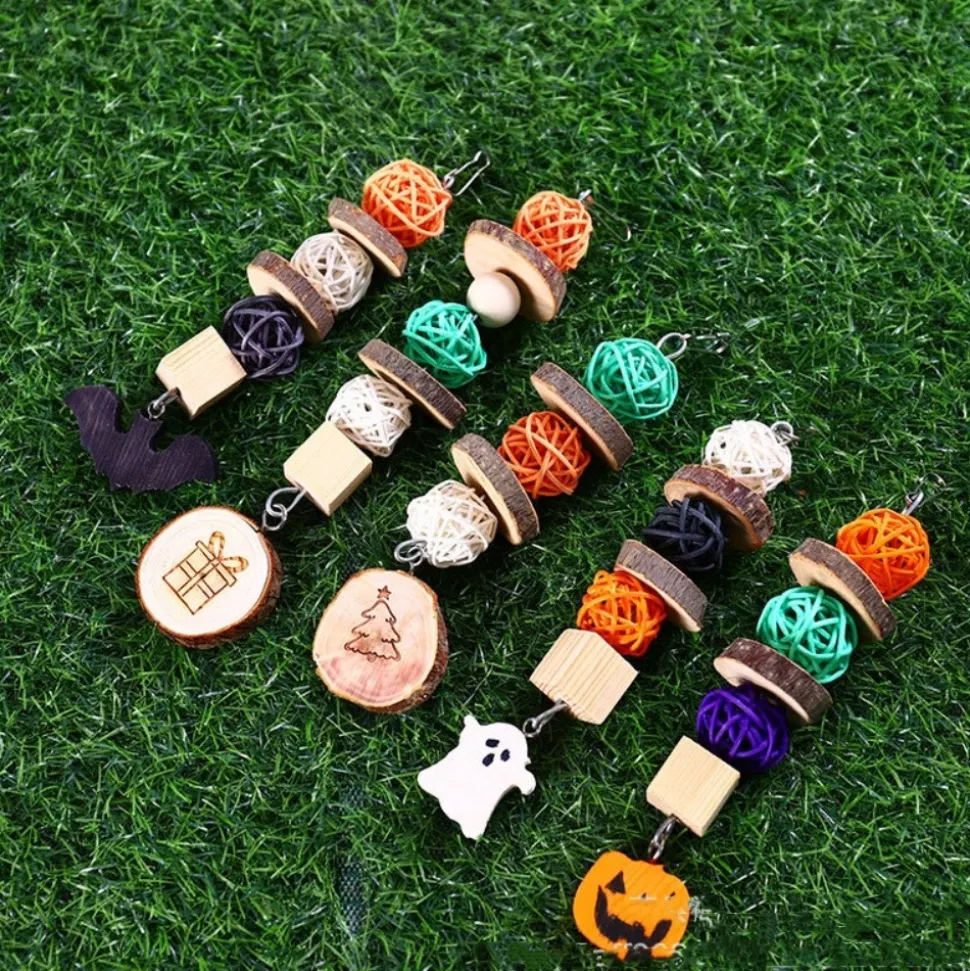 DOWNYPAWS - Boucles de perles en bois de pomme pour rongeurs type a