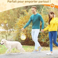 DOWNYPAWS - Bouteille d'eau pour chien pliable-grande bouteille jaune