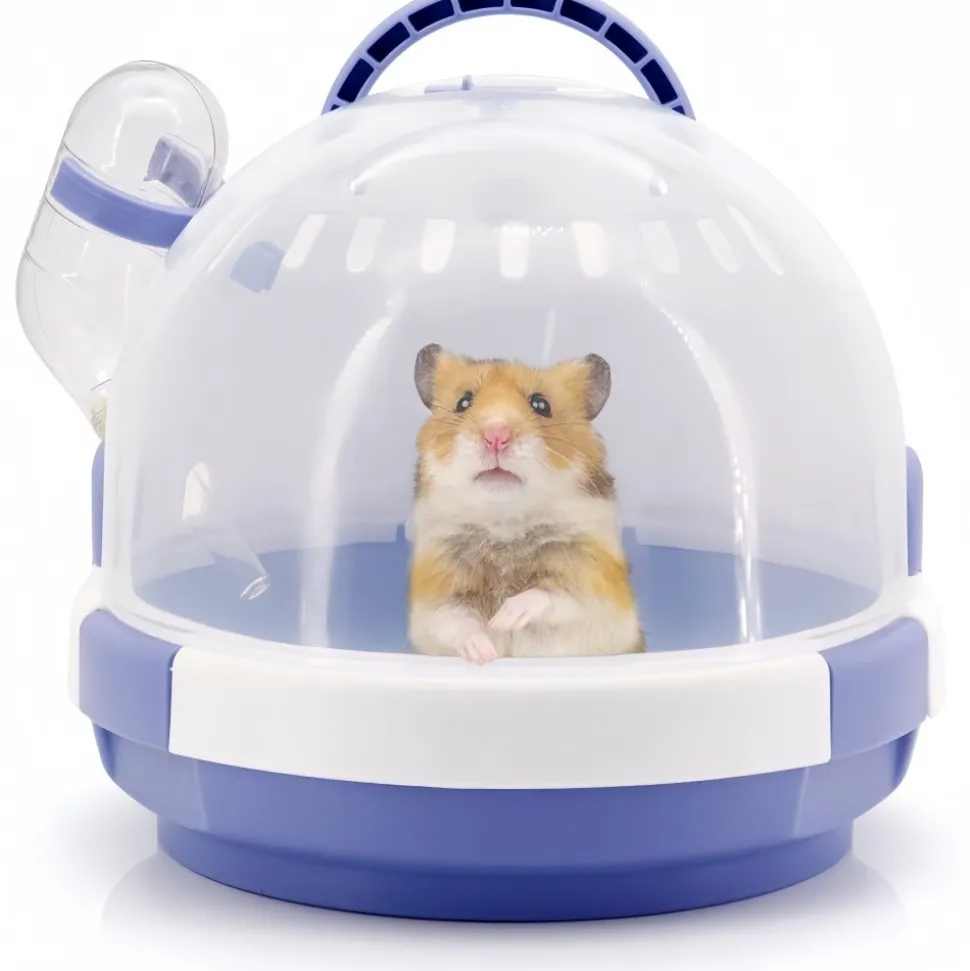 DOWNYPAWS - Cage de transport - plastique avec bouteille d'eau pour petits animaux