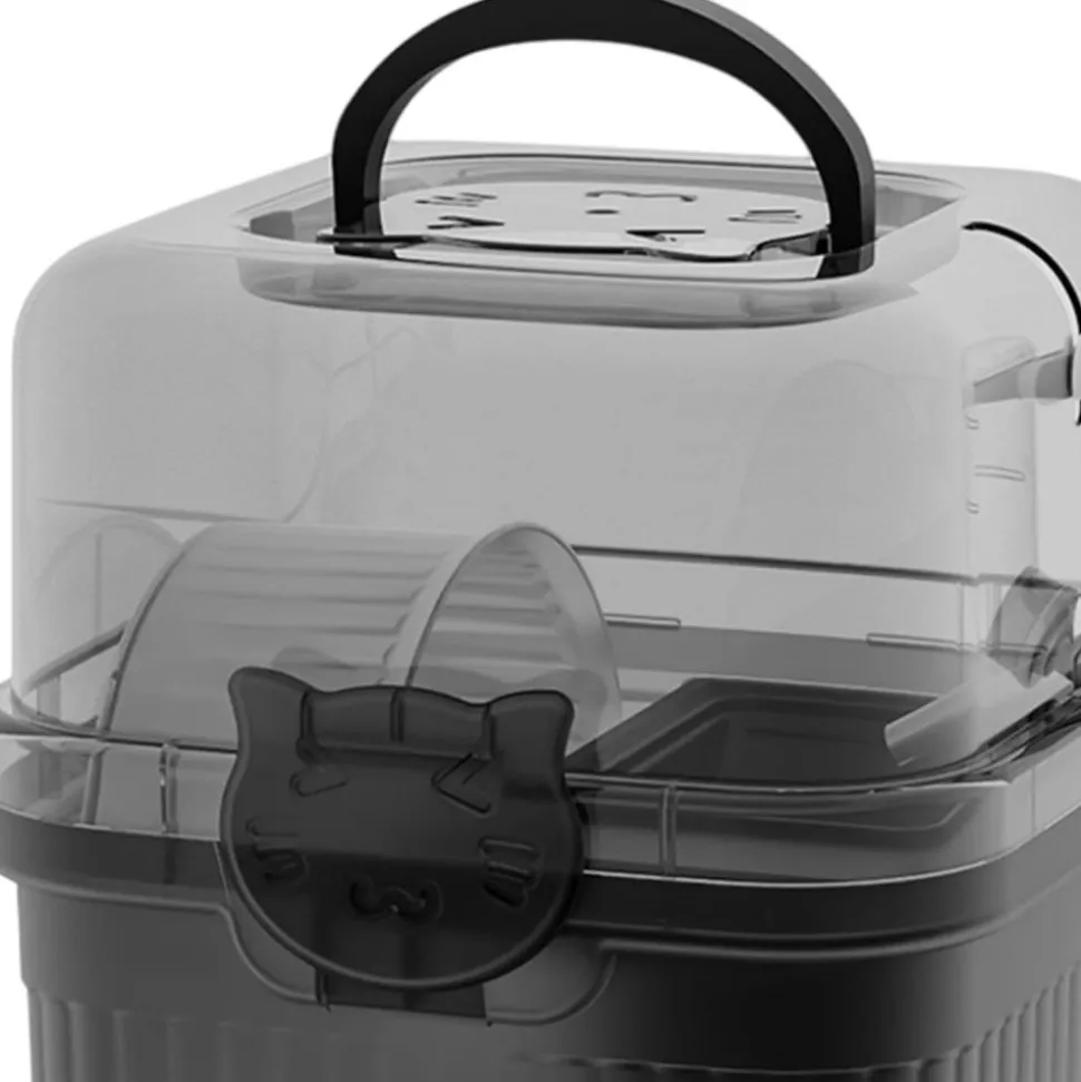 DOWNYPAWS - Cage de transport - translucide avec bouteille d'eau, portable