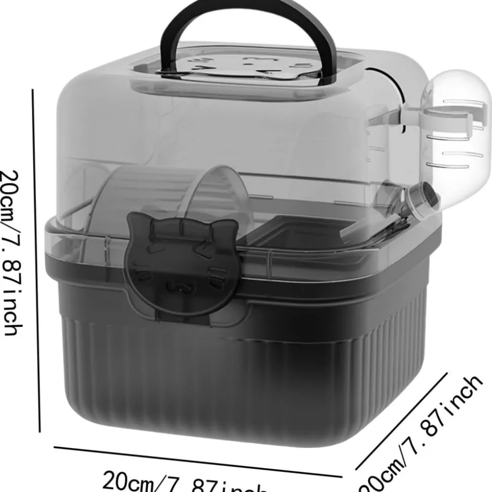 DOWNYPAWS - Cage de transport - translucide avec bouteille d'eau, portable