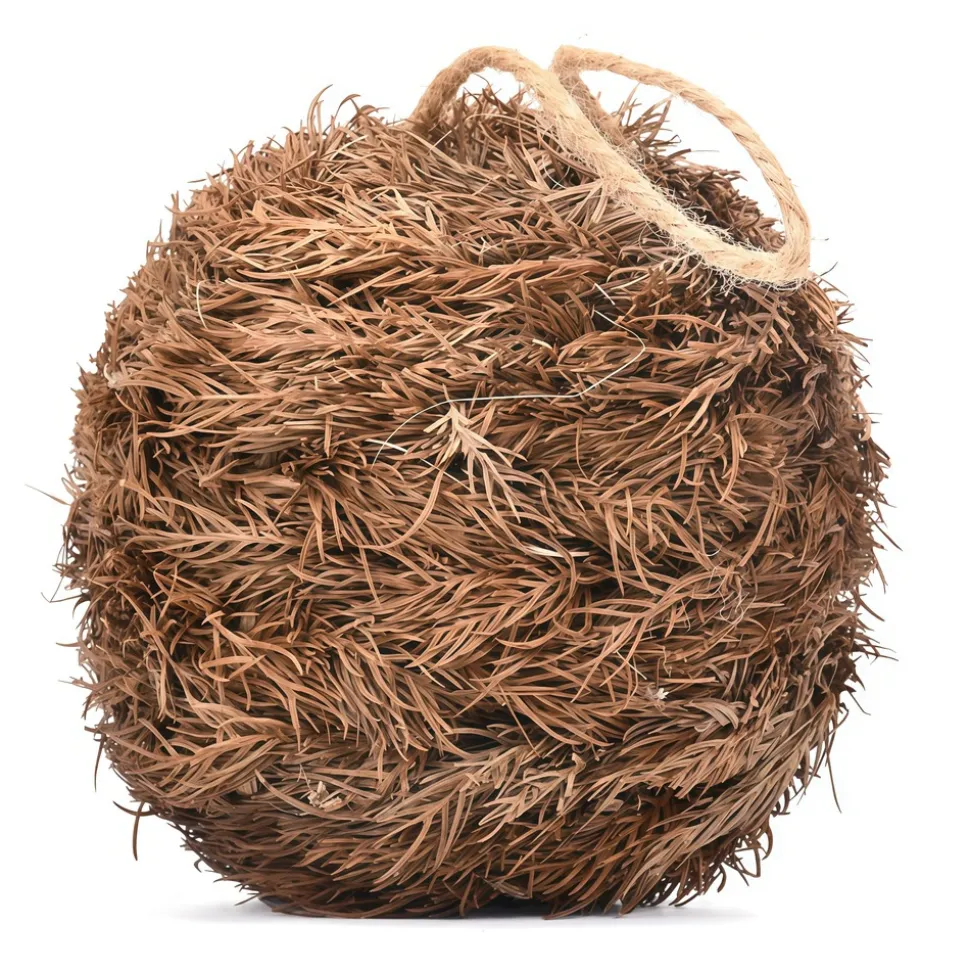 DOWNYPAWS - Cage à oiseaux en paille tissée à la main - maison d'oiseaux écologique créative, décoration de jardin respirante