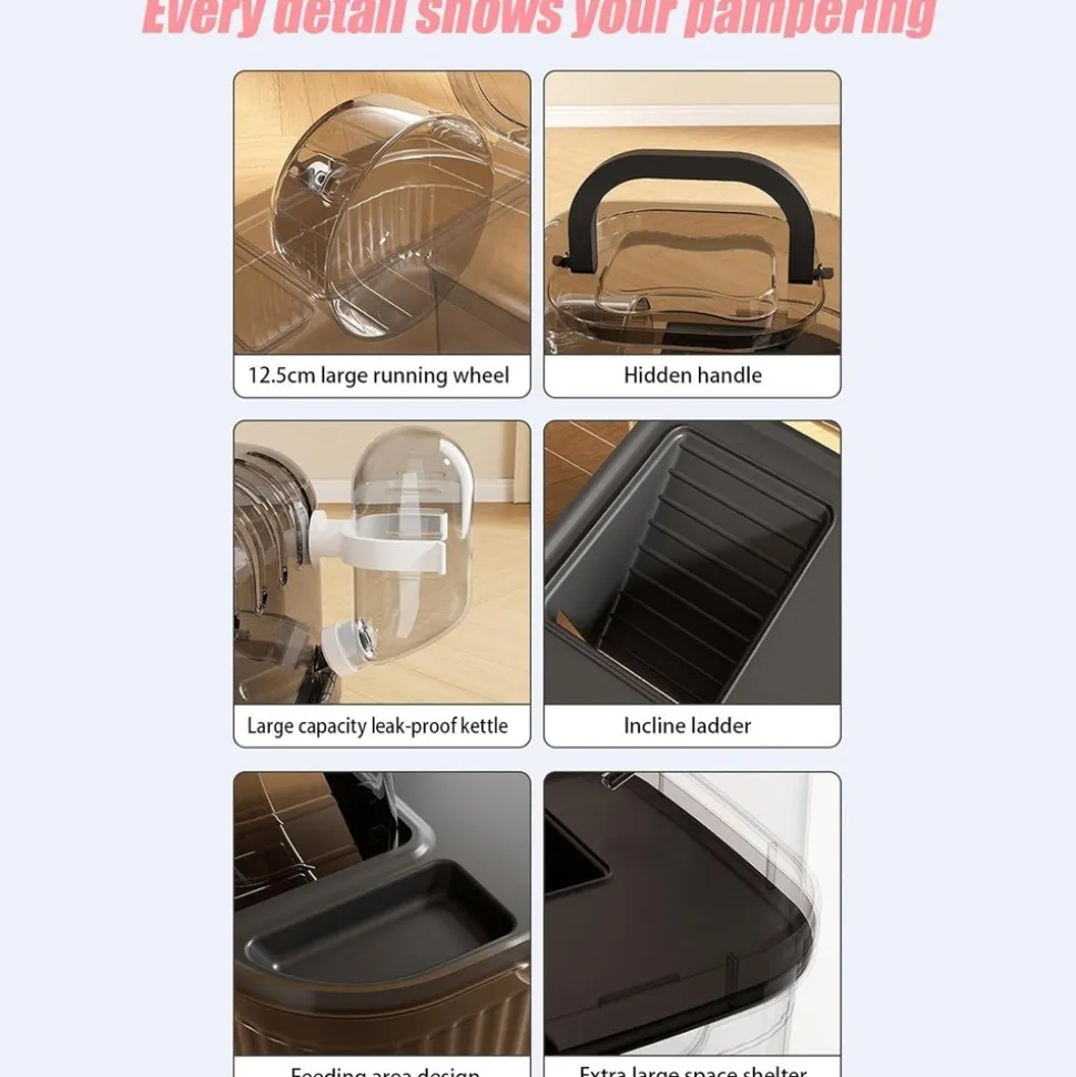 DOWNYPAWS - Cage transparente portable pour petit animal