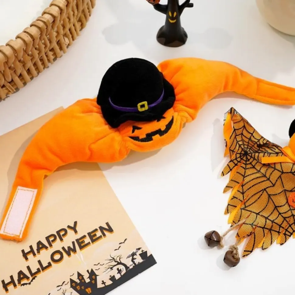 DOWNYPAWS - Chapeau de chat halloween-chapeau citrouille-m (longueur 37cm largeur 9cm hauteur 9cm)