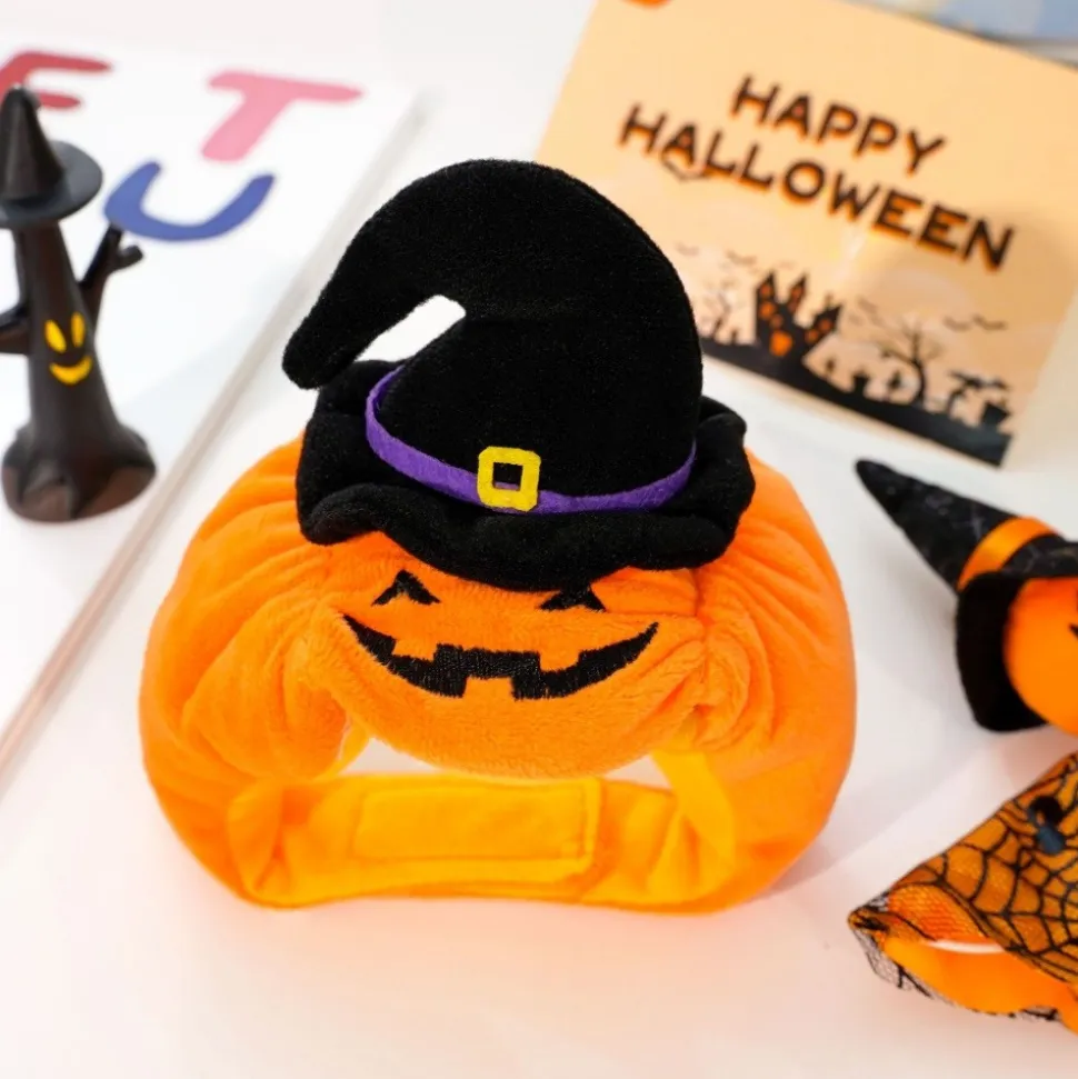 DOWNYPAWS - Chapeau de chat halloween-chapeau citrouille-m (longueur 37cm largeur 9cm hauteur 9cm)
