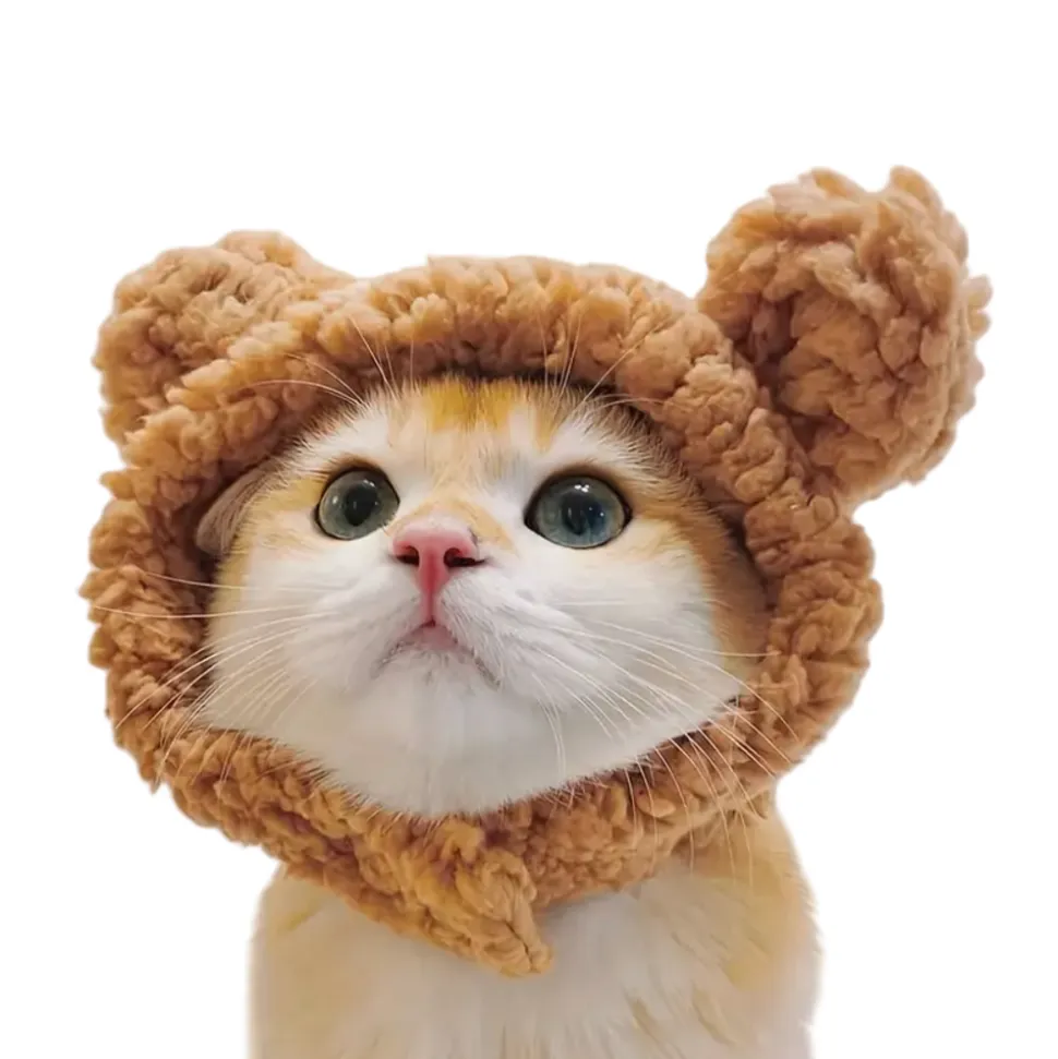 DOWNYPAWS - Chapeau ours pour animaux de compagnie, col règlable