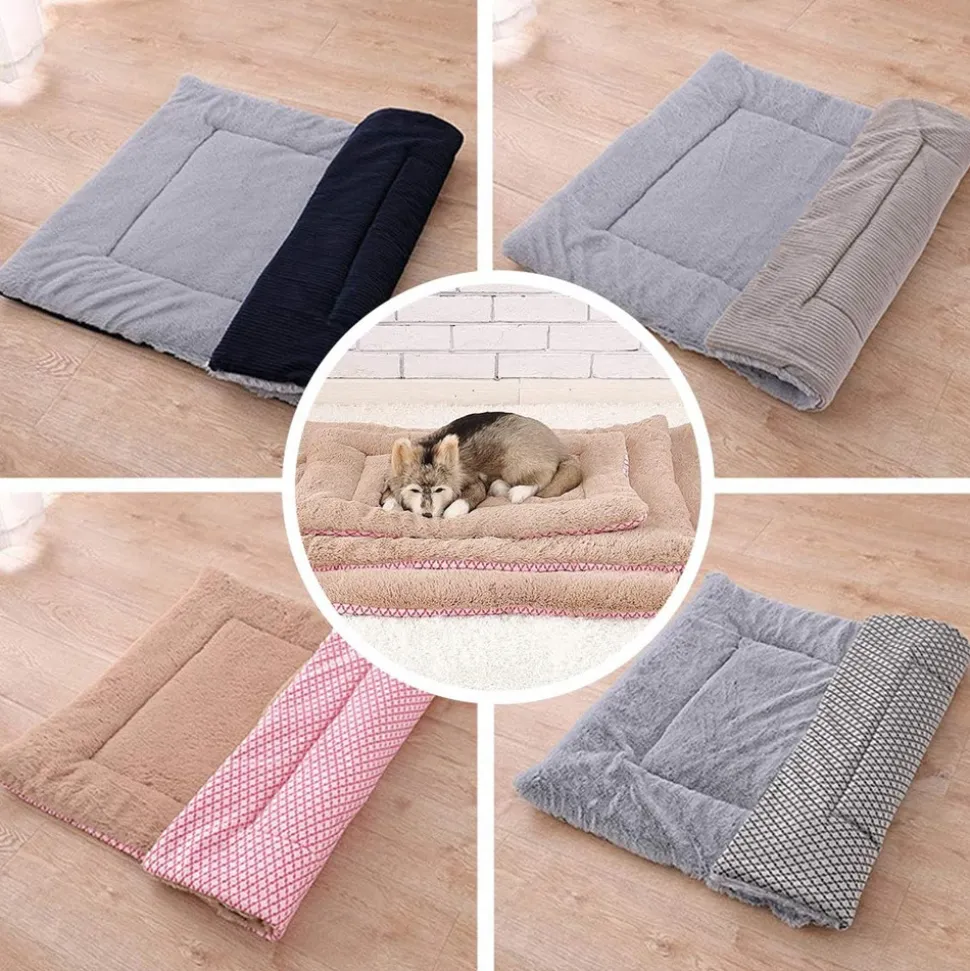DOWNYPAWS - 75*50cm coussin de lit pour chien,réversible,velours côtelé