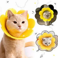 DOWNYPAWS - Collerette élisabéthain chat chien 2 pièces ajustable