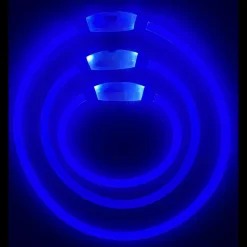 DOWNYPAWS - Collier lumineux rechargeable pour chien bleu taille s, circonférence 30 cm